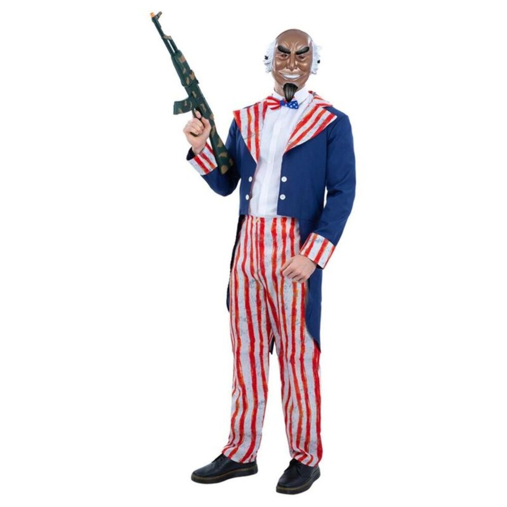 Smiffys Mens Uncle Sam Horror Patriot Costume Set / Blue/Red/White